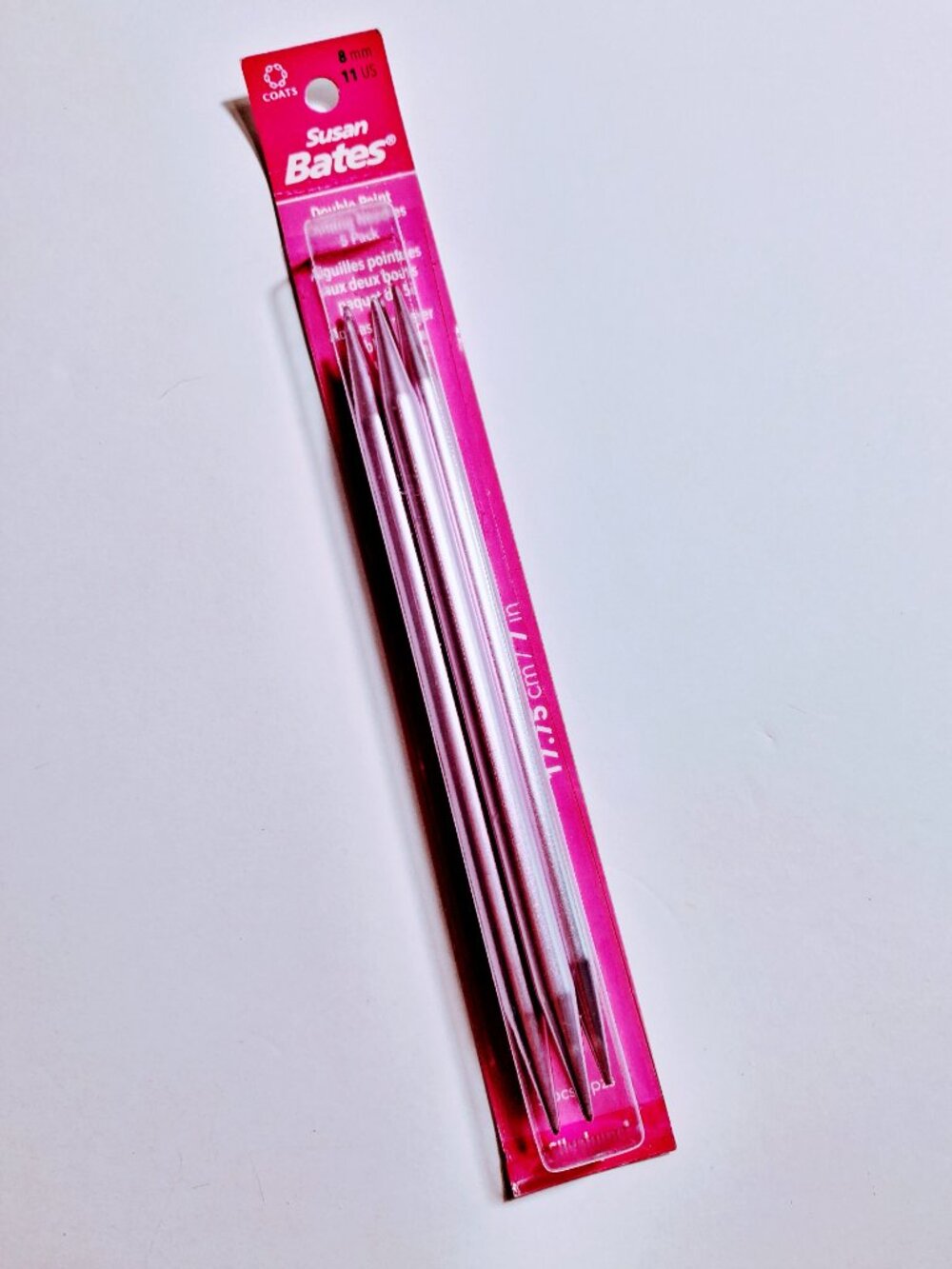 Silvalume 5 Pack, Double Point Knitting Needles US 11 / 8mm